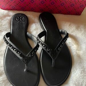 Tory Burch Black Studded Sandals